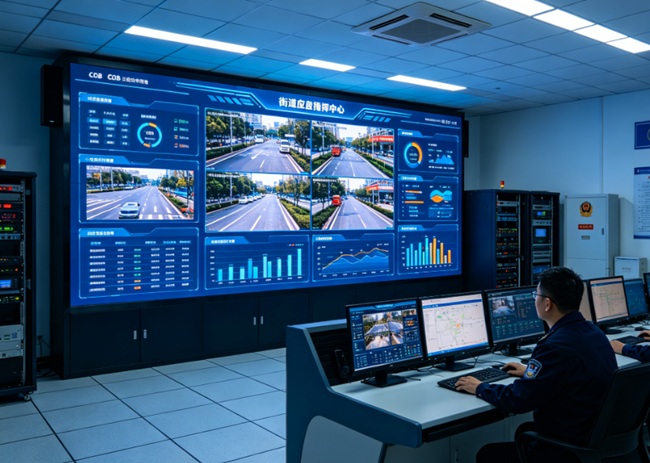华邦瀛应急指挥中心COB大屏实拍.jpg